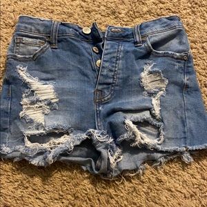 high waisted jean shorts